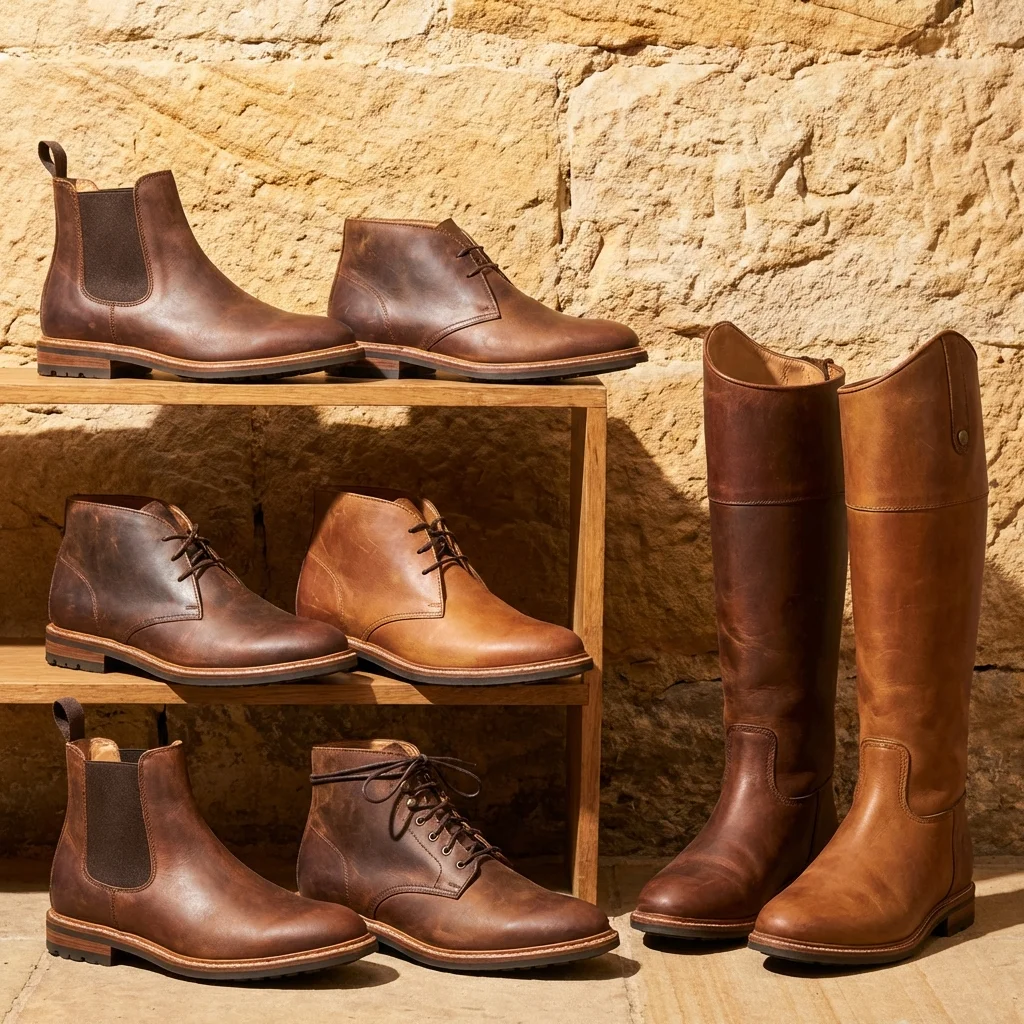 Leather boots collection